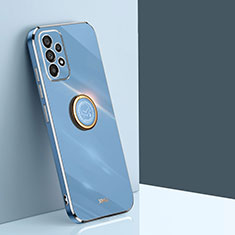 Custodia Silicone Ultra Sottile Morbida Cover con Magnetico Anello Supporto XL1 per Samsung Galaxy A53 5G Blu
