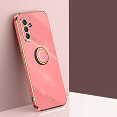 Custodia Silicone Ultra Sottile Morbida Cover con Magnetico Anello Supporto XL1 per Samsung Galaxy A55 5G Rosa Caldo