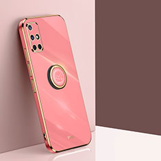 Custodia Silicone Ultra Sottile Morbida Cover con Magnetico Anello Supporto XL1 per Samsung Galaxy A71 4G A715 Rosa Caldo