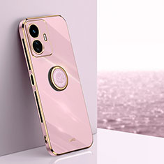 Custodia Silicone Ultra Sottile Morbida Cover con Magnetico Anello Supporto XL1 per Vivo iQOO Z6 Lite 5G Rosa