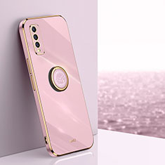 Custodia Silicone Ultra Sottile Morbida Cover con Magnetico Anello Supporto XL1 per Vivo Y12A Rosa