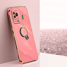 Custodia Silicone Ultra Sottile Morbida Cover con Magnetico Anello Supporto XL1 per Xiaomi Black Shark 5 Pro 5G Rosa Caldo