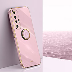 Custodia Silicone Ultra Sottile Morbida Cover con Magnetico Anello Supporto XL1 per Xiaomi Mi 10S 5G Rosa