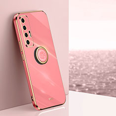 Custodia Silicone Ultra Sottile Morbida Cover con Magnetico Anello Supporto XL1 per Xiaomi Mi 10S 5G Rosa Caldo