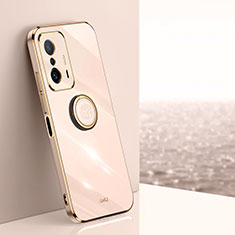 Custodia Silicone Ultra Sottile Morbida Cover con Magnetico Anello Supporto XL1 per Xiaomi Mi 11T Pro 5G Oro