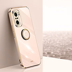 Custodia Silicone Ultra Sottile Morbida Cover con Magnetico Anello Supporto XL1 per Xiaomi Mi 11X Pro 5G Oro