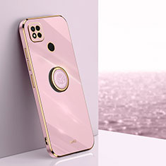 Custodia Silicone Ultra Sottile Morbida Cover con Magnetico Anello Supporto XL1 per Xiaomi POCO C3 Rosa