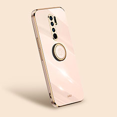 Custodia Silicone Ultra Sottile Morbida Cover con Magnetico Anello Supporto XL1 per Xiaomi Poco M2 Oro