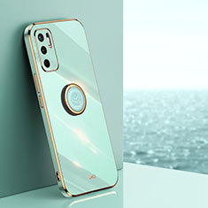 Custodia Silicone Ultra Sottile Morbida Cover con Magnetico Anello Supporto XL1 per Xiaomi POCO M3 Pro 5G Verde