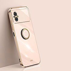 Custodia Silicone Ultra Sottile Morbida Cover con Magnetico Anello Supporto XL1 per Xiaomi Poco M4 5G Oro