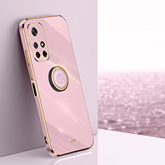 Custodia Silicone Ultra Sottile Morbida Cover con Magnetico Anello Supporto XL1 per Xiaomi Poco M4 Pro 5G Rosa