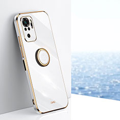 Custodia Silicone Ultra Sottile Morbida Cover con Magnetico Anello Supporto XL1 per Xiaomi Poco M5S Bianco