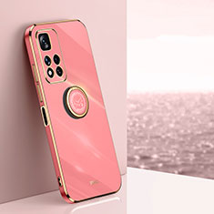 Custodia Silicone Ultra Sottile Morbida Cover con Magnetico Anello Supporto XL1 per Xiaomi Poco X4 NFC Rosa Caldo