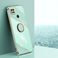 Custodia Silicone Ultra Sottile Morbida Cover con Magnetico Anello Supporto XL1 per Xiaomi Redmi 10A 4G Verde