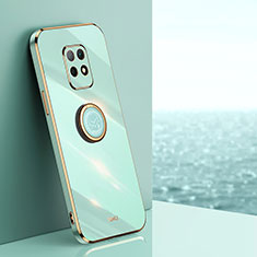 Custodia Silicone Ultra Sottile Morbida Cover con Magnetico Anello Supporto XL1 per Xiaomi Redmi 10X Pro 5G Verde