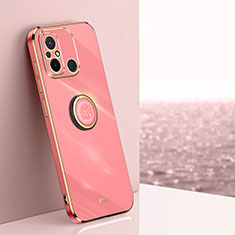 Custodia Silicone Ultra Sottile Morbida Cover con Magnetico Anello Supporto XL1 per Xiaomi Redmi 12C 4G Rosa Caldo