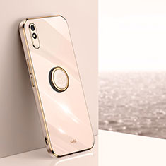 Custodia Silicone Ultra Sottile Morbida Cover con Magnetico Anello Supporto XL1 per Xiaomi Redmi 9AT Oro