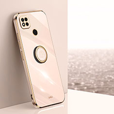 Custodia Silicone Ultra Sottile Morbida Cover con Magnetico Anello Supporto XL1 per Xiaomi Redmi 9C NFC Oro