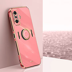 Custodia Silicone Ultra Sottile Morbida Cover con Magnetico Anello Supporto XL1 per Xiaomi Redmi K50 Gaming AMG F1 5G Rosa Caldo