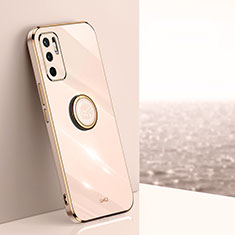 Custodia Silicone Ultra Sottile Morbida Cover con Magnetico Anello Supporto XL1 per Xiaomi Redmi Note 10 5G Oro