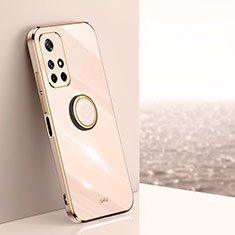 Custodia Silicone Ultra Sottile Morbida Cover con Magnetico Anello Supporto XL1 per Xiaomi Redmi Note 11 5G Oro