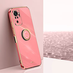 Custodia Silicone Ultra Sottile Morbida Cover con Magnetico Anello Supporto XL1 per Xiaomi Redmi Note 11 SE India 4G Rosa Caldo