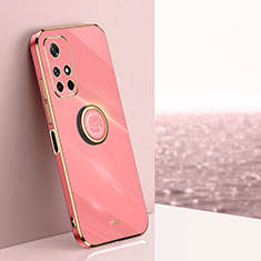 Custodia Silicone Ultra Sottile Morbida Cover con Magnetico Anello Supporto XL1 per Xiaomi Redmi Note 11S 5G Rosa Caldo