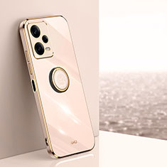Custodia Silicone Ultra Sottile Morbida Cover con Magnetico Anello Supporto XL1 per Xiaomi Redmi Note 12 Explorer Oro
