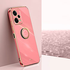 Custodia Silicone Ultra Sottile Morbida Cover con Magnetico Anello Supporto XL1 per Xiaomi Redmi Note 12 Explorer Rosa Caldo