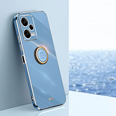 Custodia Silicone Ultra Sottile Morbida Cover con Magnetico Anello Supporto XL1 per Xiaomi Redmi Note 12 Pro+ Plus 5G Blu