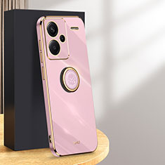 Custodia Silicone Ultra Sottile Morbida Cover con Magnetico Anello Supporto XL1 per Xiaomi Redmi Note 13 Pro+ Plus 5G Lavanda