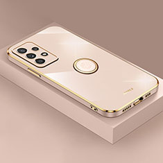 Custodia Silicone Ultra Sottile Morbida Cover con Magnetico Anello Supporto XL2 per Samsung Galaxy A13 4G Oro