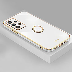 Custodia Silicone Ultra Sottile Morbida Cover con Magnetico Anello Supporto XL2 per Samsung Galaxy A53 5G Bianco