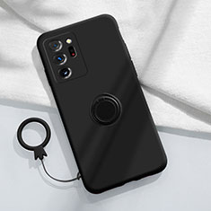 Custodia Silicone Ultra Sottile Morbida Cover con Magnetico Anello Supporto YK1 per Samsung Galaxy Note 20 Ultra 5G Nero