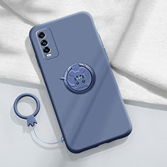 Custodia Silicone Ultra Sottile Morbida Cover con Magnetico Anello Supporto YK1 per Vivo Y12s (2021) Grigio Lavanda