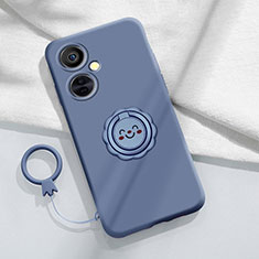 Custodia Silicone Ultra Sottile Morbida Cover con Magnetico Anello Supporto Z01 per OnePlus Nord CE 3 5G Grigio Lavanda