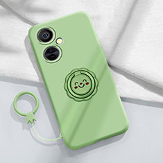 Custodia Silicone Ultra Sottile Morbida Cover con Magnetico Anello Supporto Z01 per OnePlus Nord CE 3 Lite 5G Verde