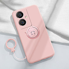 Custodia Silicone Ultra Sottile Morbida Cover con Magnetico Anello Supporto Z01 per Vivo Y78 5G Rosa