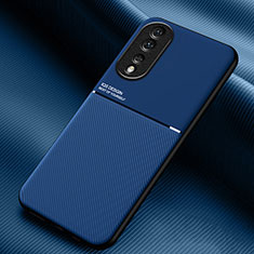 Custodia Silicone Ultra Sottile Morbida Cover con Magnetico per Huawei Honor 80 Pro 5G Blu