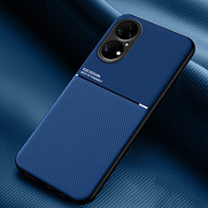 Custodia Silicone Ultra Sottile Morbida Cover con Magnetico per Huawei P50 Blu