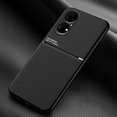 Custodia Silicone Ultra Sottile Morbida Cover con Magnetico per Huawei P50 Nero