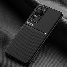 Custodia Silicone Ultra Sottile Morbida Cover con Magnetico per Huawei P60 Pro Nero