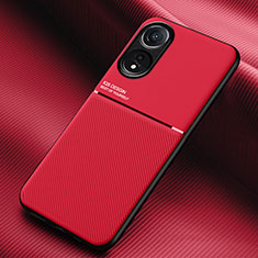 Custodia Silicone Ultra Sottile Morbida Cover con Magnetico per Oppo A18 Rosso