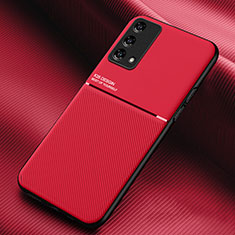 Custodia Silicone Ultra Sottile Morbida Cover con Magnetico per Oppo A95 4G Rosso