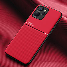 Custodia Silicone Ultra Sottile Morbida Cover con Magnetico per Realme 9i 5G Rosso