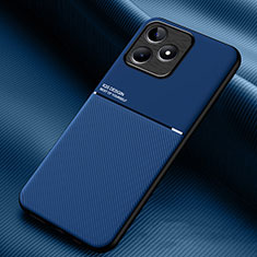 Custodia Silicone Ultra Sottile Morbida Cover con Magnetico per Realme C53 India Blu