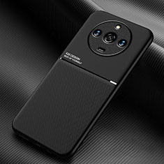 Custodia Silicone Ultra Sottile Morbida Cover con Magnetico per Realme Narzo 60 5G Nero