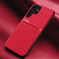 Custodia Silicone Ultra Sottile Morbida Cover con Magnetico per Samsung Galaxy S25 Ultra 5G Rosso