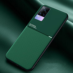 Custodia Silicone Ultra Sottile Morbida Cover con Magnetico per Vivo V21e 4G Verde