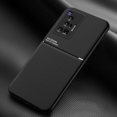 Custodia Silicone Ultra Sottile Morbida Cover con Magnetico per Vivo X70 Pro 5G Nero